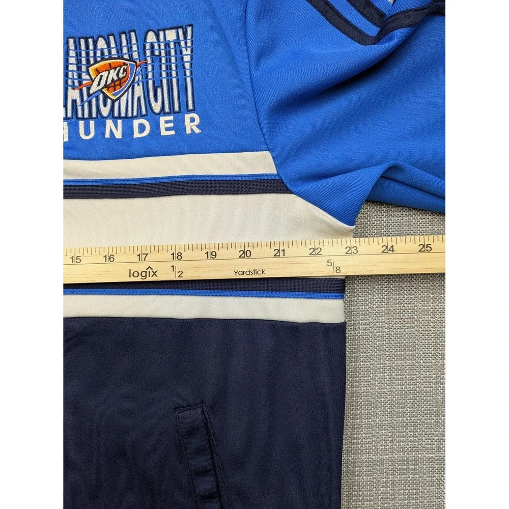 Oklahoma City Thunder Jacket Mens Large Blue Navy NBA Basketball Adidas Track